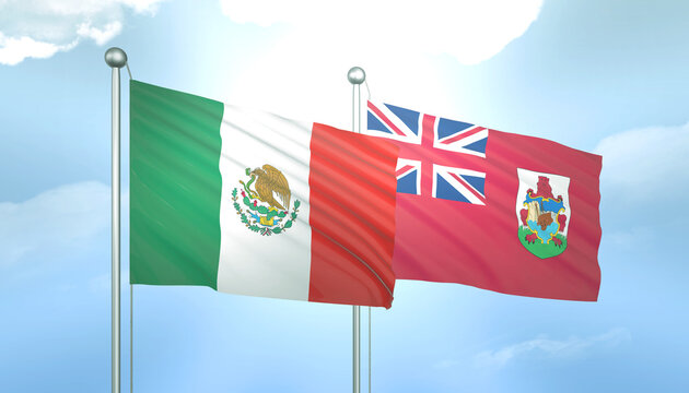 Mexico and Bermuda Flag Together A Concept of Relations