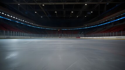 Hockey ice rink sport arena empty field - stadium Generative AI