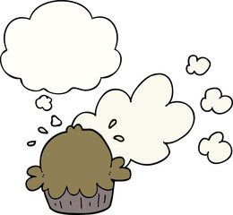 cute cartoon pie with thought bubble