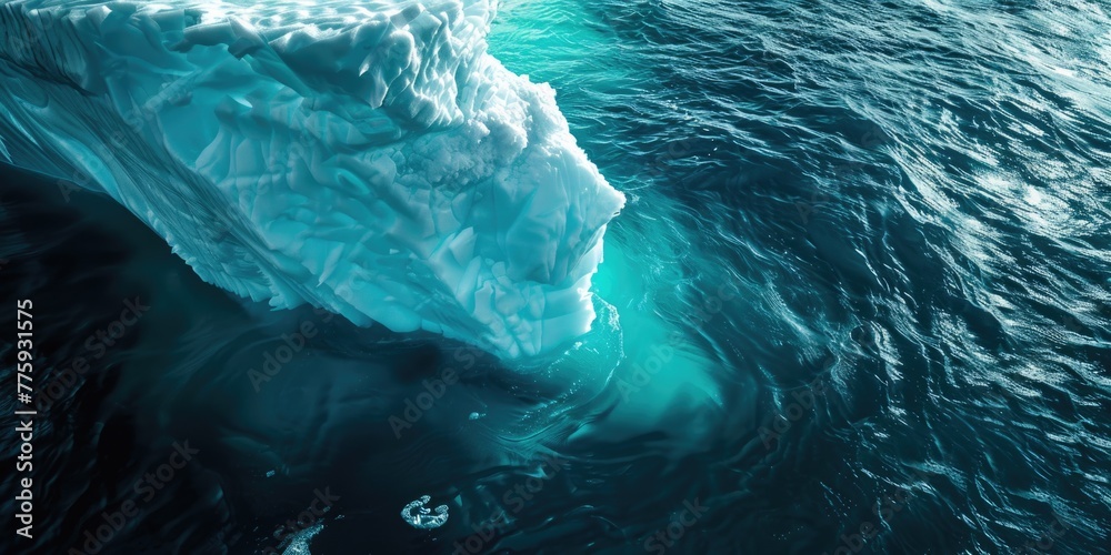 Aufkleber A large iceberg floating in the middle of the ocean. Ideal for nature and climate change concepts