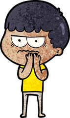 Fototapeta premium cartoon annoyed man