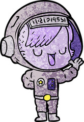 Obraz premium cartoon astronaut woman