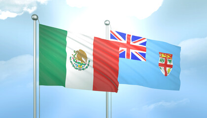 Mexico and Fiji Flag Together A Concept of Relations