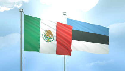 Mexico and Estonia Flag Together A Concept of Relations