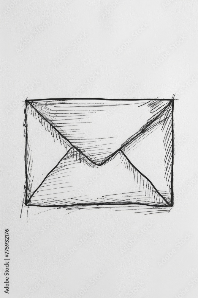 Aufkleber simple drawing of an envelope on white background. suitable for business or communication concepts