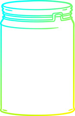 cold gradient line drawing of a cartoon empty glass jar