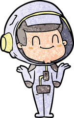 happy cartoon astronaut man