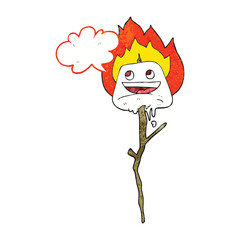 freehand speech bubble textured cartoon toasted marshmallow