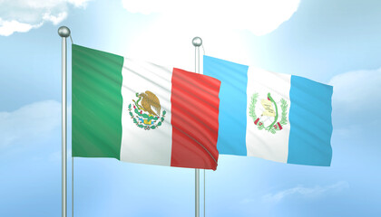 Mexico and Guatemala Flag Together A Concept of Relations