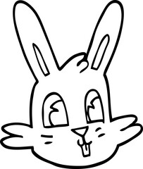 line drawing cartoon bunny face