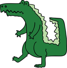 Fototapeta premium hand drawn quirky cartoon crocodile