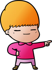 cartoon smug boy