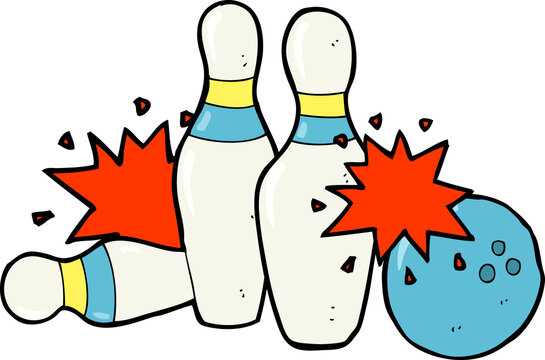 recommend clip art: cartoon bowling ball and skittles