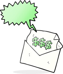 freehand drawn speech bubble cartoon bill letter