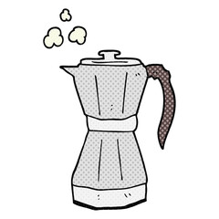 freehand drawn cartoon stovetop espresso maker