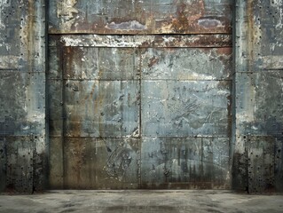 old iron door urban industrial style background - obrazy, fototapety, plakaty