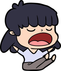 cartoon woman talking loudly