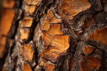 Detailed view of a pine tree trunk, suitable for nature themes
