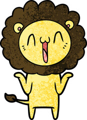 happy cartoon lion