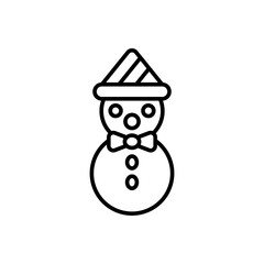 Snowman outline icons, minimalist vector illustration ,simple transparent graphic element .Isolated on white background