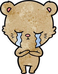crying cartoon bear