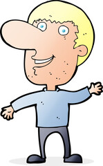 cartoon waving man
