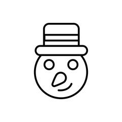 Snowman outline icons, minimalist vector illustration ,simple transparent graphic element .Isolated on white background