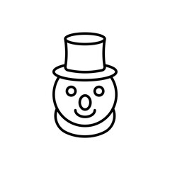 Snowman outline icons, minimalist vector illustration ,simple transparent graphic element .Isolated on white background
