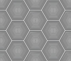 Seamless hexagons with halftone effect, geometric print