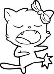 cartoon kicking cat