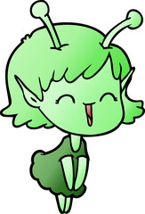 cartoon alien girl laughing