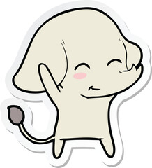 sticker of a cute cartoon elephant