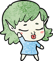 pretty cartoon elf girl