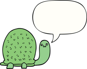 cute cartoon turtle with speech bubble