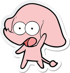 Obraz premium sticker of a cute cartoon elephant