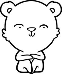 Fototapeta premium happy cartoon bear sitting