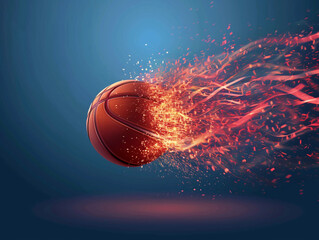 basketball ball in flames
