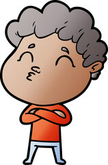 cartoon man pouting
