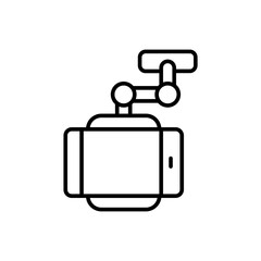 Phone holder outline icons, minimalist vector illustration ,simple transparent graphic element .Isolated on white background