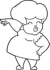 cartoon woman making hand gesture