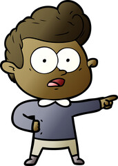 cartoon staring man