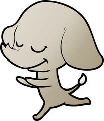cartoon smiling elephant running