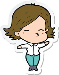 sticker of a cartoon woman
