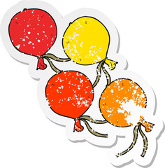 retro distressed sticker of a cartoon balloons