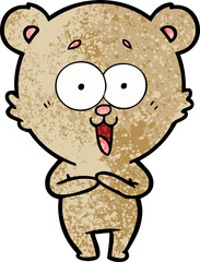 laughing teddy  bear cartoon