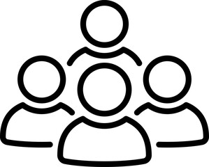 Icon set includes user, person, group, and team icons in a simple linear style