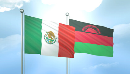 Mexico and Malawi Flag Together A Concept of Relations