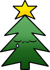 Fototapeta premium gradient shaded cartoon of a christmas tree