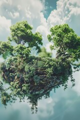 Fototapeta premium A bird's nest with a tree on top. Suitable for nature themes