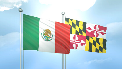Mexico and Maryland Flag Together A Concept of Relations